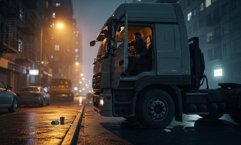 Truck Parking After Dark